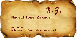 Neuschloss Zakeus névjegykártya